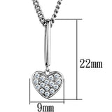 Alamode Rhodium Brass Chain Pendant with AAA Grade CZ in Clear - Alamode - Flyclothing LLC