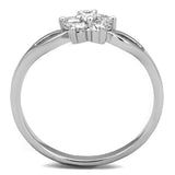 Alamode Rhodium Brass Ring with AAA Grade CZ in Clear - Alamode - Flyclothing LLC