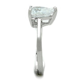 Alamode Rhodium Brass Ring with AAA Grade CZ in Clear - Alamode
