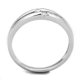 Alamode Rhodium Brass Ring with AAA Grade CZ in Clear - Alamode