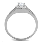 Alamode Rhodium Brass Ring with AAA Grade CZ in Clear - Alamode - Flyclothing LLC