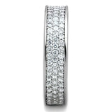 Alamode Rhodium Brass Ring with AAA Grade CZ in Clear - Alamode - Flyclothing LLC