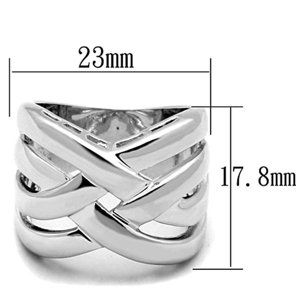 Alamode Rhodium Brass Ring with No Stone - Alamode - Flyclothing LLC
