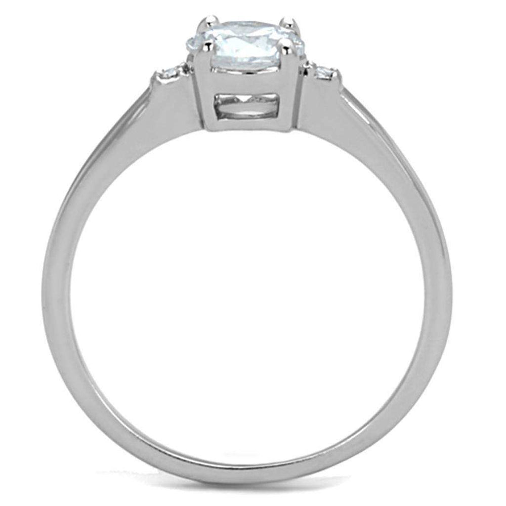 Alamode Rhodium Brass Ring with AAA Grade CZ in Clear - Alamode - Flyclothing LLC