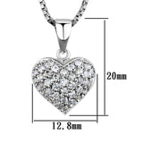 Alamode Rhodium Brass Chain Pendant with AAA Grade CZ in Clear - Alamode