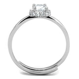 Alamode Rhodium Brass Ring with AAA Grade CZ in Clear - Alamode - Flyclothing LLC