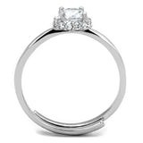Alamode Rhodium Brass Ring with AAA Grade CZ in Clear - Alamode - Flyclothing LLC
