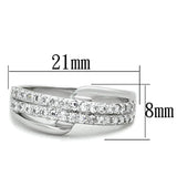 Alamode Rhodium Brass Ring with AAA Grade CZ in Clear - Alamode - Flyclothing LLC