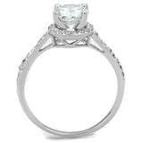 Alamode Rhodium Brass Ring with AAA Grade CZ in Clear - Alamode - Flyclothing LLC