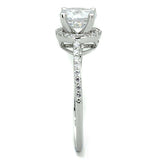 Alamode Rhodium Brass Ring with AAA Grade CZ in Clear - Alamode - Flyclothing LLC