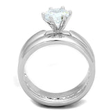 Alamode Rhodium Brass Ring with AAA Grade CZ in Clear - Alamode - Flyclothing LLC