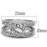 Alamode Rhodium Brass Ring with AAA Grade CZ in Clear - Alamode - Flyclothing LLC