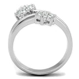 Alamode Rhodium Brass Ring with AAA Grade CZ in Clear - Alamode - Flyclothing LLC