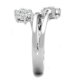 Alamode Rhodium Brass Ring with AAA Grade CZ in Clear - Alamode - Flyclothing LLC