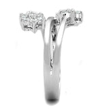 Alamode Rhodium Brass Ring with AAA Grade CZ in Clear - Alamode