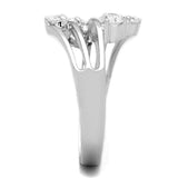 Alamode Rhodium Brass Ring with AAA Grade CZ in Clear - Alamode - Flyclothing LLC