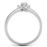 Alamode Rhodium Brass Ring with AAA Grade CZ in Clear - Alamode