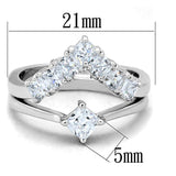 Alamode Rhodium Brass Ring with AAA Grade CZ in Clear - Alamode - Flyclothing LLC
