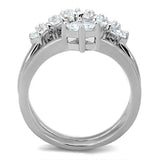 Alamode Rhodium Brass Ring with AAA Grade CZ in Clear - Alamode - Flyclothing LLC
