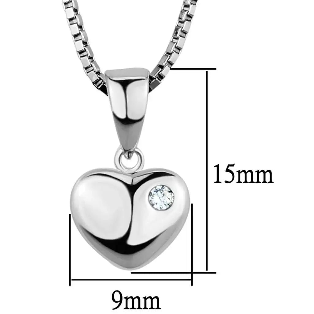 Alamode Rhodium Brass Chain Pendant with AAA Grade CZ in Clear - Alamode - Flyclothing LLC