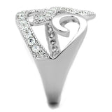 Alamode Rhodium Brass Ring with AAA Grade CZ in Clear - Alamode - Flyclothing LLC