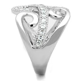 Alamode Rhodium Brass Ring with AAA Grade CZ in Clear - Alamode - Flyclothing LLC