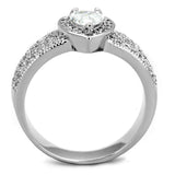 Alamode Rhodium Brass Ring with AAA Grade CZ in Clear - Alamode - Flyclothing LLC