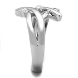 Alamode Rhodium Brass Ring with AAA Grade CZ in Clear - Alamode - Flyclothing LLC