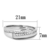Alamode Rhodium Brass Ring with AAA Grade CZ in Clear - Alamode