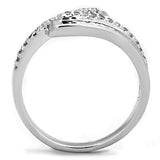 Alamode Rhodium Brass Ring with AAA Grade CZ in Clear - Alamode