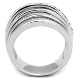 Alamode Rhodium Brass Ring with AAA Grade CZ in Clear - Alamode - Flyclothing LLC