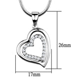 Alamode Rhodium Brass Chain Pendant with AAA Grade CZ in Clear - Alamode - Flyclothing LLC