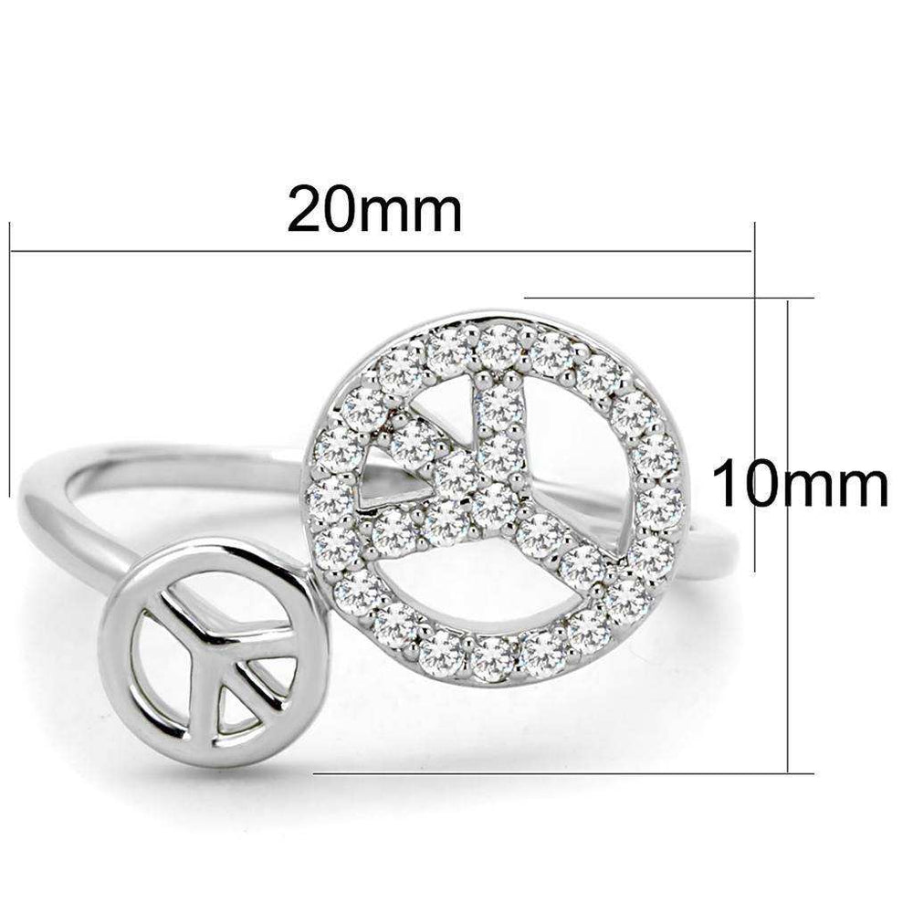 Alamode Rhodium Brass Ring with AAA Grade CZ in Clear - Alamode - Flyclothing LLC