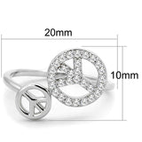 Alamode Rhodium Brass Ring with AAA Grade CZ in Clear - Alamode