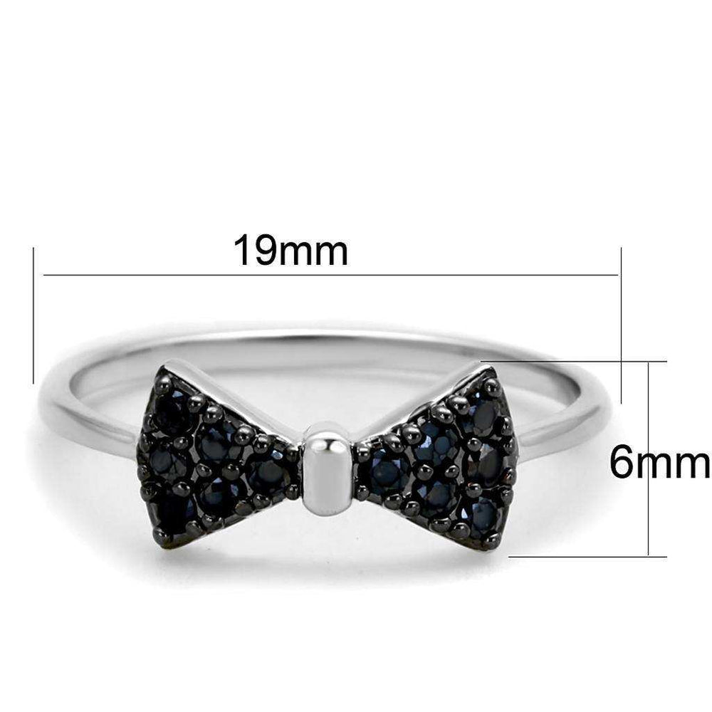 Alamode Rhodium + Ruthenium Brass Ring with AAA Grade CZ in Black Diamond - Alamode - Flyclothing LLC