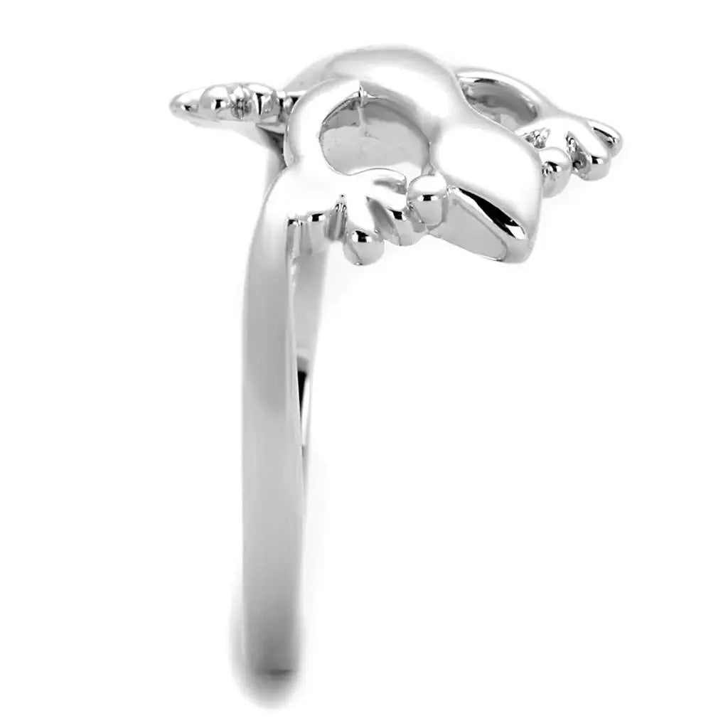 Alamode Rhodium Brass Ring with No Stone - Alamode - Flyclothing LLC