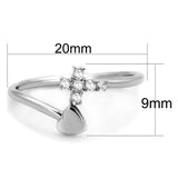 Alamode Rhodium Brass Ring with AAA Grade CZ in Clear - Alamode