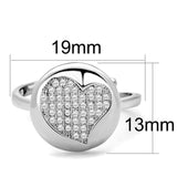 Alamode Rhodium Brass Ring with AAA Grade CZ in Clear - Alamode