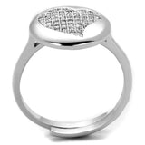 Alamode Rhodium Brass Ring with AAA Grade CZ in Clear - Alamode - Flyclothing LLC