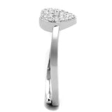 Alamode Rhodium Brass Ring with AAA Grade CZ in Clear - Alamode - Flyclothing LLC