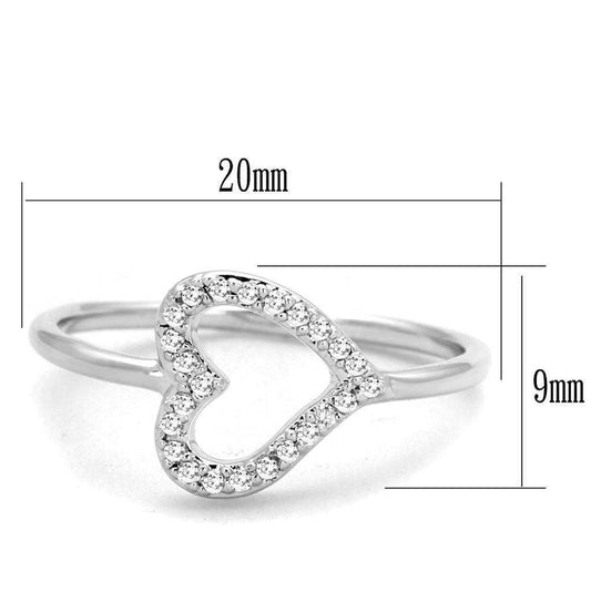 Alamode Rhodium Brass Ring with AAA Grade CZ in Clear - Alamode - Flyclothing LLC