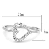 Alamode Rhodium Brass Ring with AAA Grade CZ in Clear - Alamode