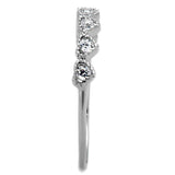 Alamode Rhodium Brass Ring with AAA Grade CZ in Clear - Alamode