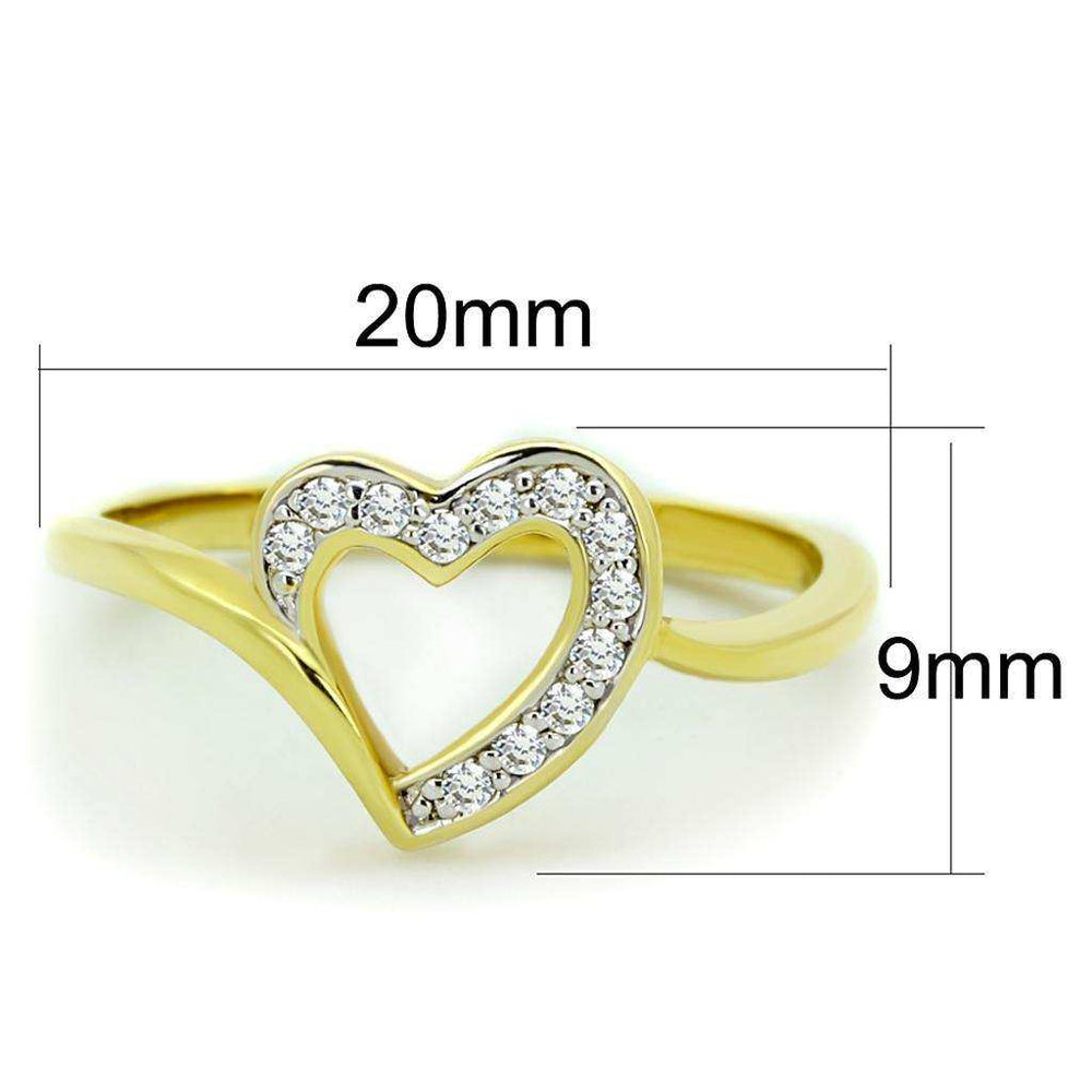 Alamode Gold+Rhodium Brass Ring with AAA Grade CZ in Clear - Alamode - Flyclothing LLC