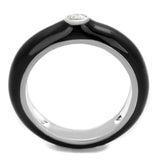 Alamode Rhodium Brass Ring with AAA Grade CZ in Clear - Alamode