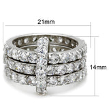 Alamode Rhodium Brass Ring with AAA Grade CZ in Clear - Alamode