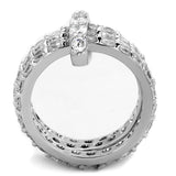 Alamode Rhodium Brass Ring with AAA Grade CZ in Clear - Alamode