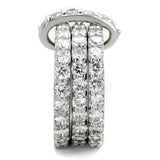 Alamode Rhodium Brass Ring with AAA Grade CZ in Clear - Alamode - Flyclothing LLC