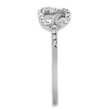 Alamode Rhodium Brass Ring with AAA Grade CZ in Clear - Alamode
