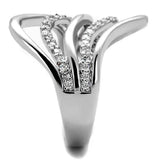 Alamode Rhodium Brass Ring with AAA Grade CZ in Clear - Alamode - Flyclothing LLC